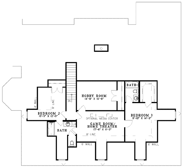 Country Floor Plan - Upper Floor Plan #17-579