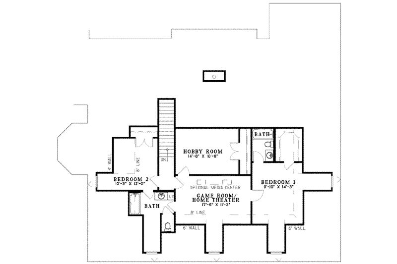 Architectural House Design - Floor Plan - Upper Floor for Country House Plan #17-579 - 3 bed, 4 bath