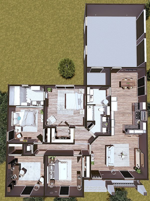 Home Plan - Floor Plan - Main Floor for Craftsman House Plan #44-218 - 4 bed, 2 bath
