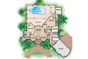 Mediterranean Style House Plan - 4 Beds 4.5 Baths 5275 Sq/Ft Plan #27-516 