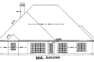 Exterior - Rear Elevation for Traditional House Plan #42-263 - 4 bed, 3 bath