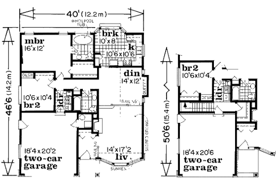 Floor Plan - Main Floor for Traditional House Plan #47-569 - 2 bed, 2 bath