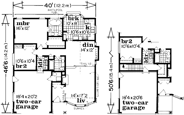 Floor Plan - Main Floor for Traditional House Plan #47-569 - 2 bed, 2 bath