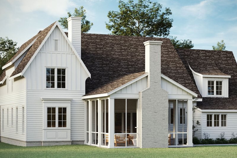 House Blueprint - Exterior - Rear Elevation 1 for Tudor House Plan #461-112 - 3 bed, 5.5 bath