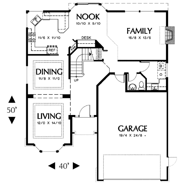 Home Plan - Traditional Floor Plan - Main Floor Plan #48-209