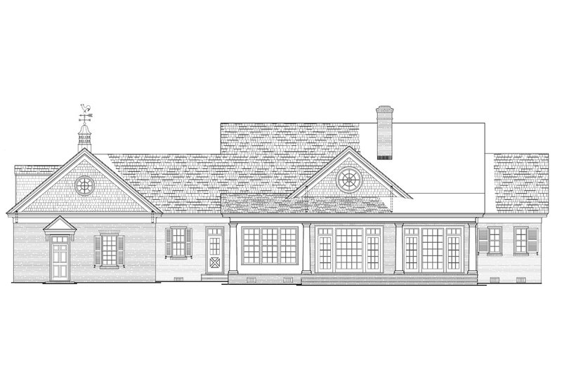Architectural House Design - Exterior - Rear Elevation for Colonial House Plan #137-286 - 4 bed, 3 bath