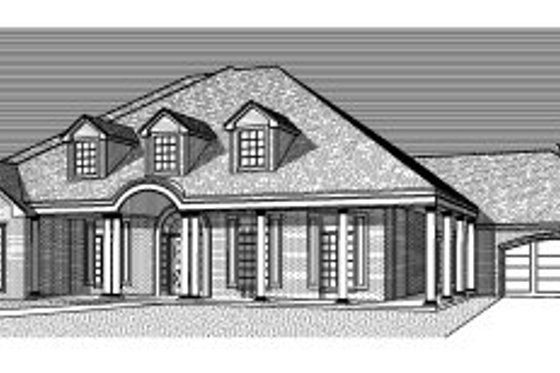 Exterior - Front Elevation for Southern House Plan #65-336 - 3 bed, 4 bath