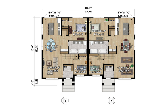 Contemporary Floor Plan - Upper Floor Plan #25-5008