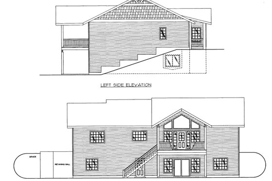 Exterior - Rear Elevation for Craftsman House Plan #117-1084 - 4 bed, 3.5 bath