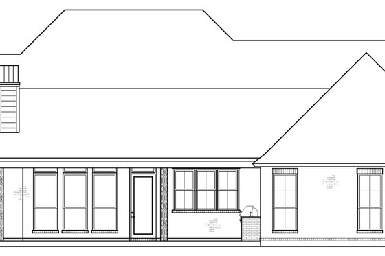 Exterior - Rear Elevation for Farmhouse House Plan #1074-99 - 4 bed, 2.5 bath