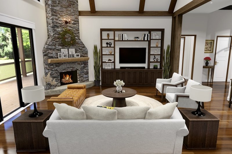 House Design - Interior - Family Room for Ranch House Plan #54-565 - 3 bed, 2.5 bath