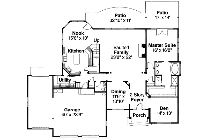 Home Plan - Floor Plan - Main Floor for Country House Plan #124-555 - 3 bed, 3.5 bath