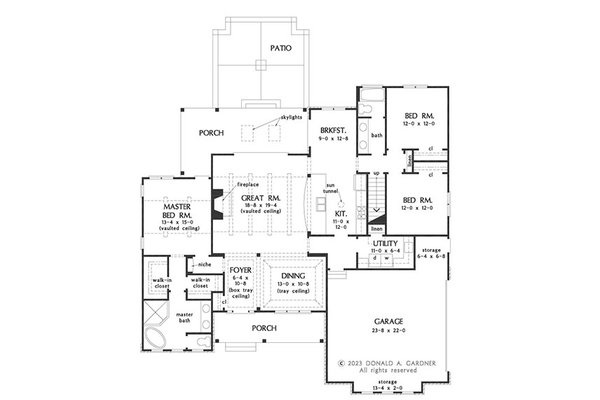 Dream House Plan - Floor Plan - Main Floor for Ranch House Plan #929-1199 - 3 bed, 2 bath