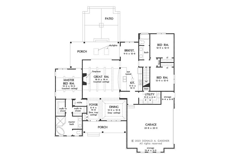 Dream House Plan - Floor Plan - Main Floor for Ranch House Plan #929-1199 - 3 bed, 2 bath