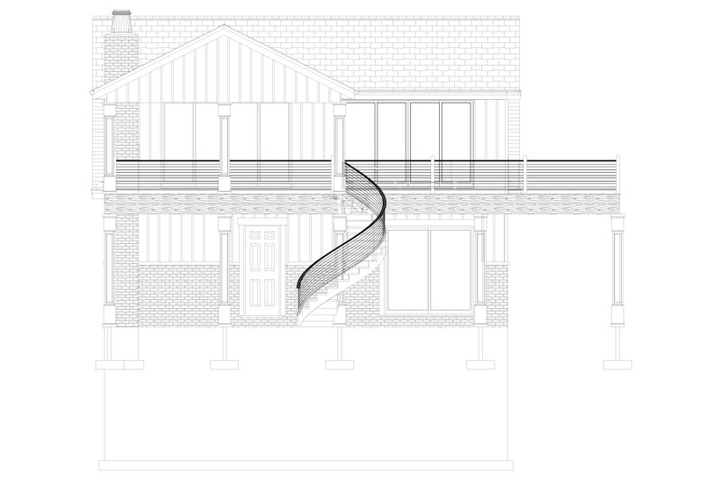 Architectural House Design - Exterior - Rear Elevation 4 for Traditional House Plan #1060-76 - 1 bed, 2.5 bath