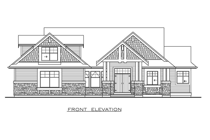 Architectural House Design - Exterior - Front Elevation 3 for Craftsman House Plan #1100-137 - 3 bed, 2 bath