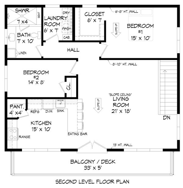 Modern Floor Plan - Upper Floor Plan #932-386