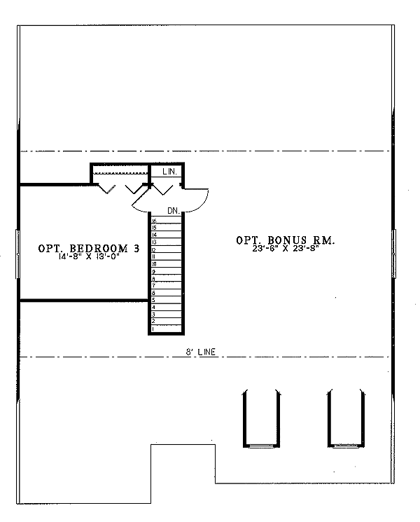 Traditional Floor Plan - Upper Floor Plan #17-1016