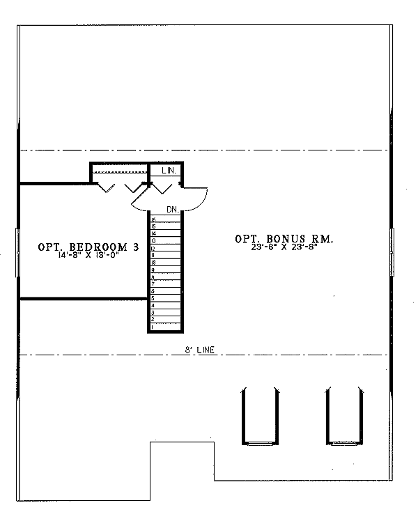 Home Plan - Traditional Floor Plan - Upper Floor Plan #17-1016