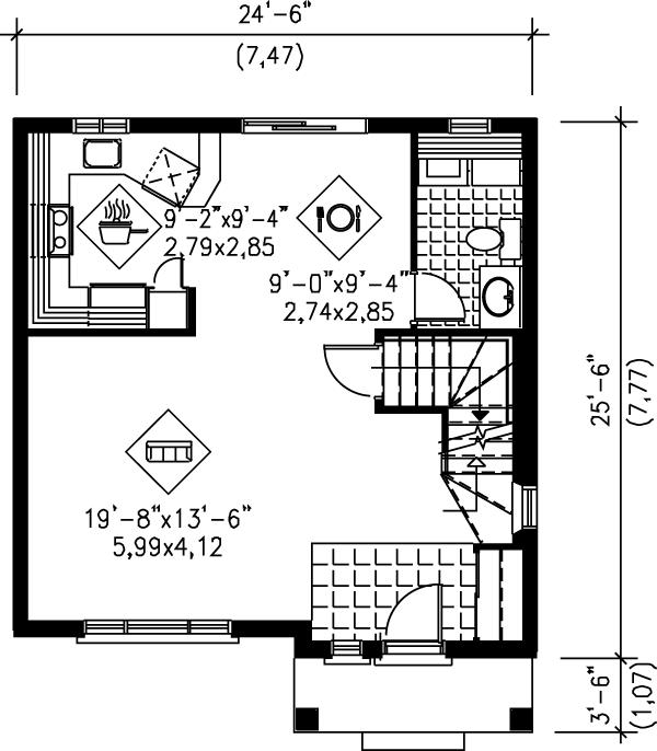 Traditional Floor Plan - Main Floor Plan #25-227