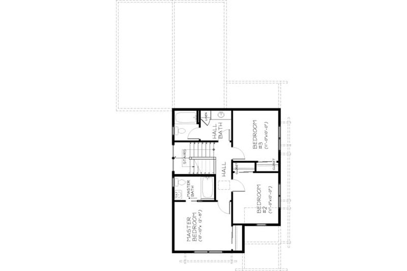 Home Plan - Floor Plan - Upper Floor for Craftsman House Plan #434-19 - 3 bed, 2.5 bath