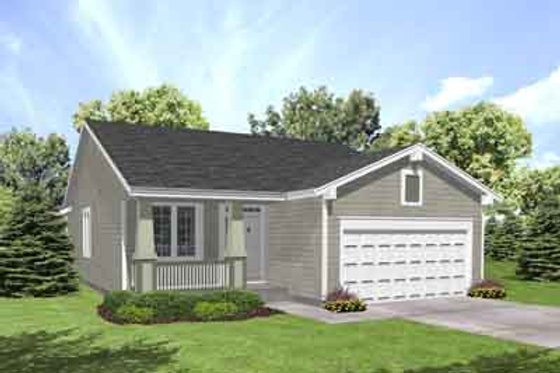 Exterior - Front Elevation for Traditional House Plan #50-249 - 2 bed, 1 bath