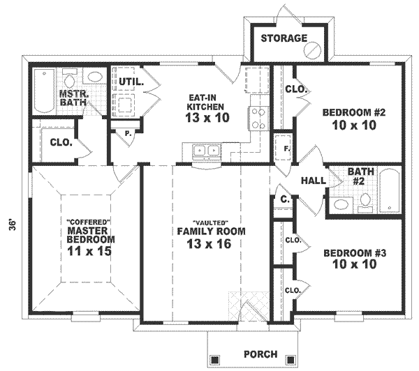 Southern Floor Plan - Main Floor Plan #81-123