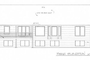 Exterior - Rear Elevation for Ranch House Plan #58-198 - 3 bed, 2 bath