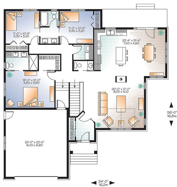 Dream House Plan - Ranch Floor Plan - Main Floor Plan #23-2622