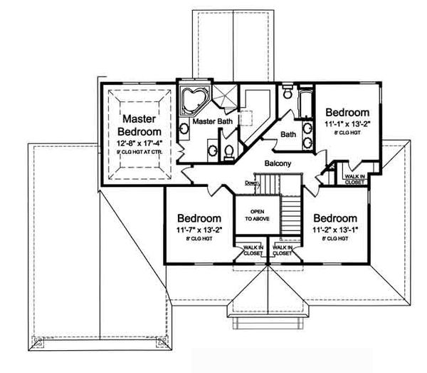 House Blueprint - Country Floor Plan - Upper Floor Plan #46-488