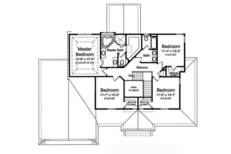 Dream House Plan - Floor Plan - Upper Floor for Country House Plan #46-488 - 4 bed, 2.5 bath