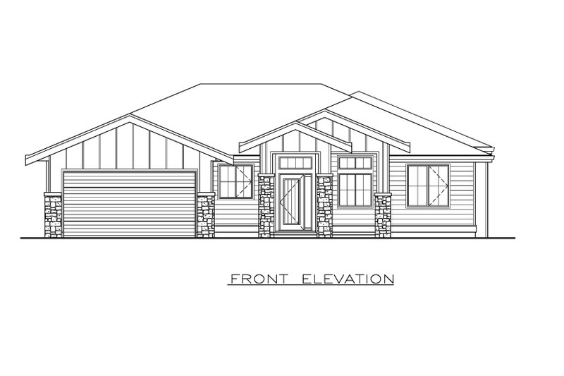 Architectural House Design - Exterior - Front Elevation 4 for Craftsman House Plan #1100-69 - 2 bed, 2 bath