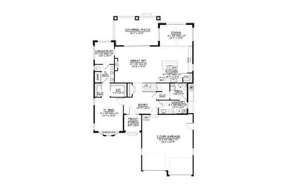 Floor Plan - Main Floor for Traditional House Plan #1064-206 - 3 bed, 2.5 bath