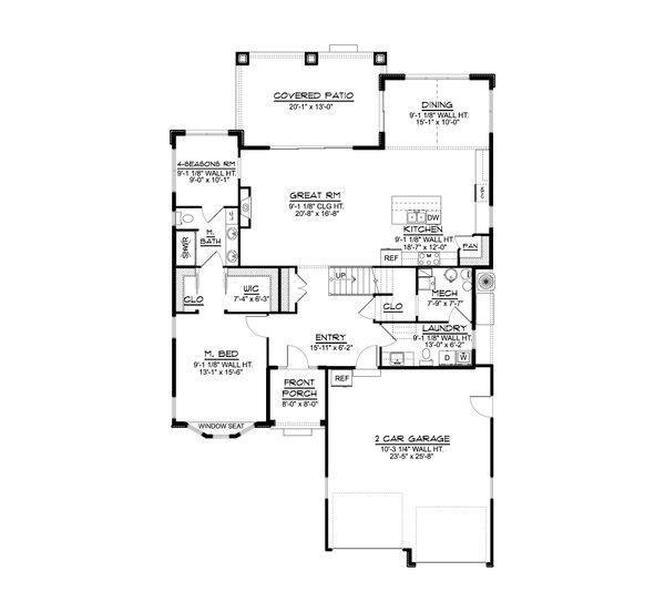 Architectural House Design - Traditional Floor Plan - Main Floor Plan #1064-206