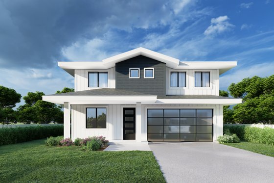 Exterior - Front Elevation 3 for Traditional House Plan #112-214 - 4 bed, 2.5 bath