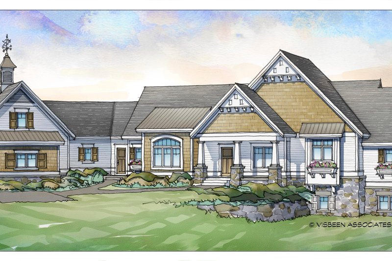 Craftsman Style House Plan - 3 Beds 3.5 Baths 4883 Sq/Ft Plan #928-198 Exterior