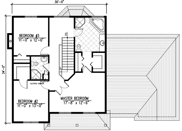 Traditional Floor Plan - Upper Floor Plan #138-108