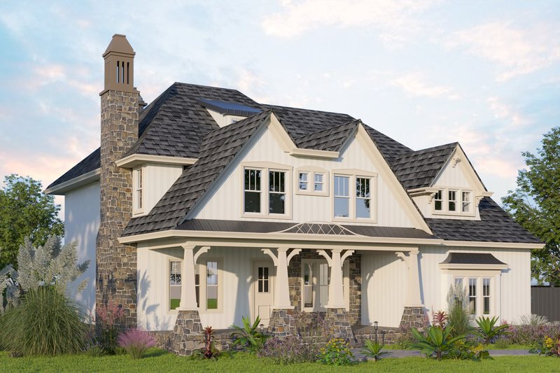 Dream House Plan - Exterior - Front Elevation 4 for Farmhouse House Plan #54-407 - 5 bed, 4 bath