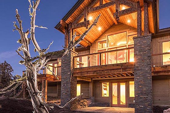 Exterior - Rear Elevation 3 for Ranch House Plan #895-29 - 3 bed, 3.5 bath