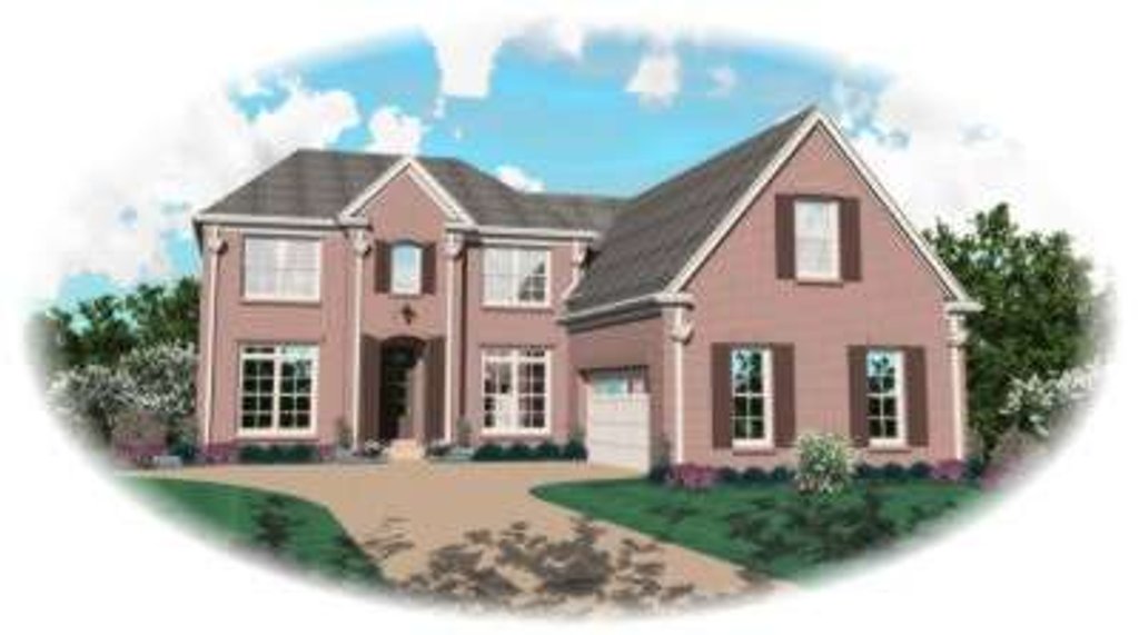 Exterior - Front Elevation 2 for European House Plan #81-975 - 3 bed, 3.5 bath