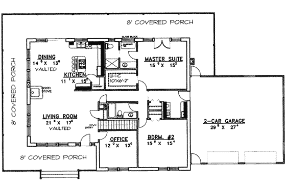 Floor Plan - Main Floor for Traditional House Plan #117-322 - 4 bed, 3 bath