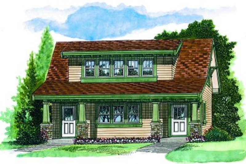 Bungalow Style House Plan - 1 Beds 1 Baths 905 Sq/Ft Plan #47-638