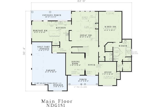 Floor Plan - Main Floor for Traditional House Plan #17-2638 - 5 bed, 5.5 bath