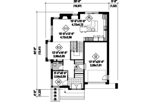Floor Plan - Main Floor for Contemporary House Plan #25-4374 - 3 bed, 2 bath