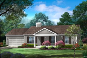 Ranch Exterior - Front Elevation Plan #22-636
