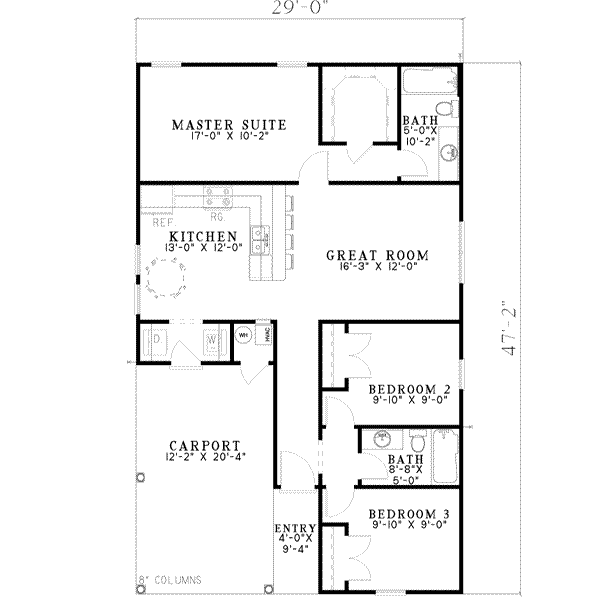 Architectural House Design - Ranch Floor Plan - Main Floor Plan #17-2248