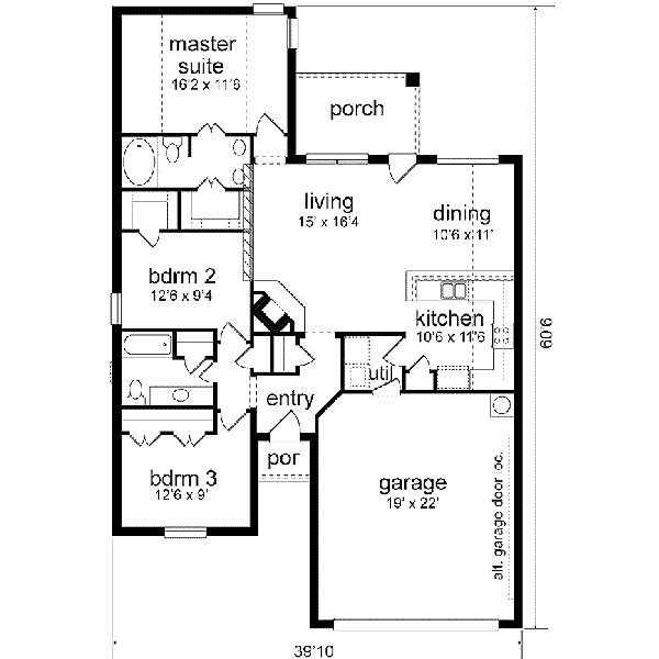 House Plan Design - Traditional Floor Plan - Main Floor Plan #84-201