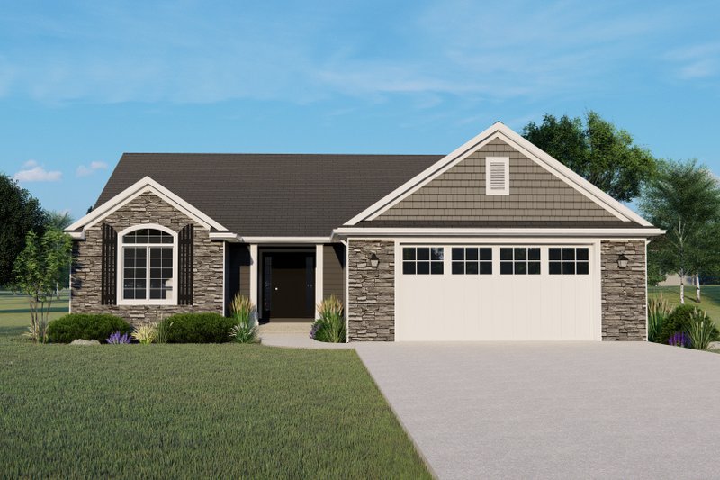 Architectural House Design - Ranch Exterior - Front Elevation Plan #1064-176