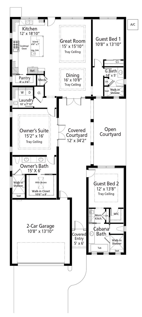 Home Plan - Craftsman Floor Plan - Main Floor Plan #938-156