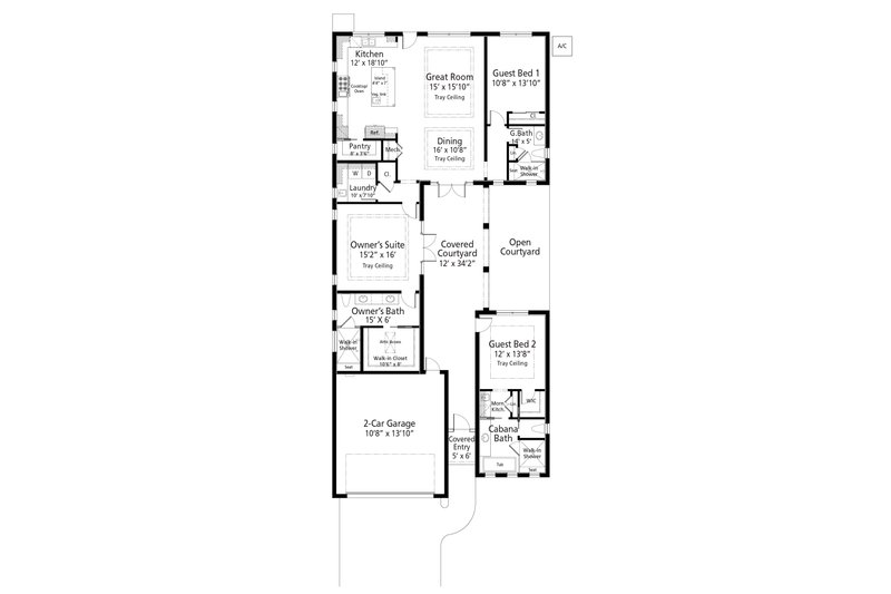 House Blueprint - Floor Plan - Main Floor for Craftsman House Plan #938-156 - 3 bed, 3 bath